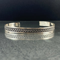 925 Sterling Silver Cuff Bracelet For Men