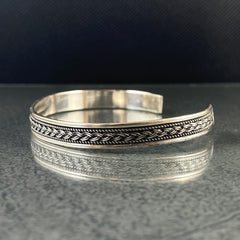 925 Sterling Silver Cuff Bracelet For Men