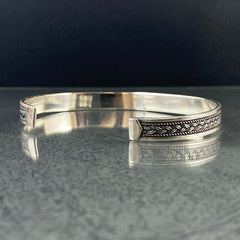 925 Sterling Silver Cuff Bracelet For Men