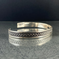 925 Sterling Silver Cuff Bracelet For Men