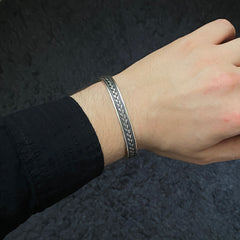 925 Sterling Silver Cuff Bracelet For Men