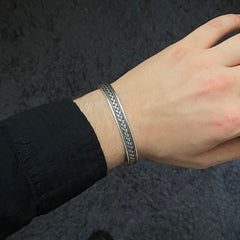 925 Sterling Silver Cuff Bracelet For Men