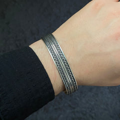 925 Sterling Silver Cuff Bracelet For Men