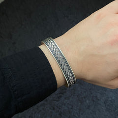 925 Solid Silver Handmade Men Cuff Bracelet