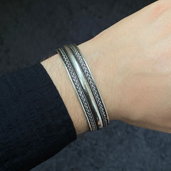 925 Sterling Silver Cuff Bracelet For Men