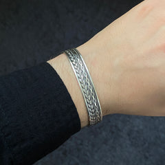 925 Sterling Silver Cuff Bracelet For Men