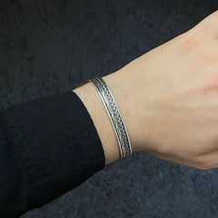 925 Sterling Silver Cuff Bracelet For Men