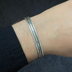 925 Sterling Silver Cuff Bracelet For Men