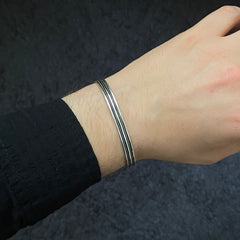 925 Sterling Silver Cuff Bracelet For Men