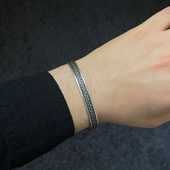 925 Sterling Silver Cuff Bracelet For Men