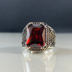 Ruby Gemstone 925 Sterling Silver Ring