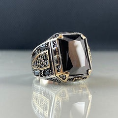 Onyx Gemstone 925 Sterling Silver Ring