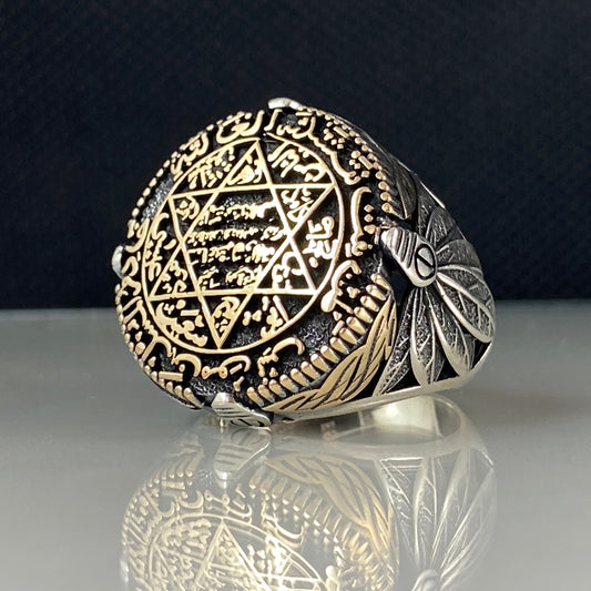 Seal Of Solomon 925 Sterling Silver Men Handmade Ring