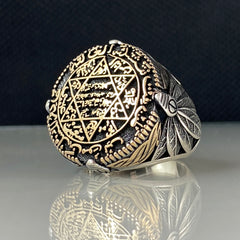 Seal Of Solomon 925 Sterling Silver Men Handmade Ring