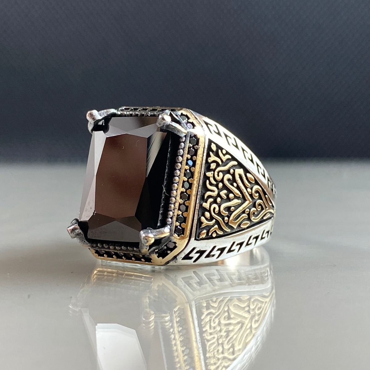 Onyx Gemstone 925 Sterling Silver Ring