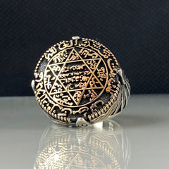 Seal Of Solomon 925 Sterling Silver Men Handmade Ring