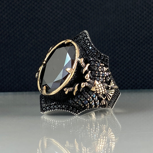 Onyx Gemstone 925 Sterling Silver Men Handmade Ring