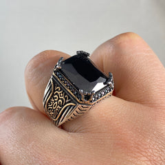 Onyx Gemstone 925 Sterling Silver Handmade Ring