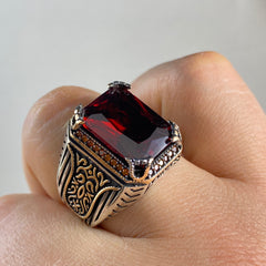 Ruby Gemstone 925 Sterling Silver Ring