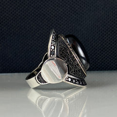 Onyx Gemstone 925 Sterling Silver Men Handmade Ring