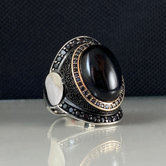 Onyx Gemstone 925 Sterling Silver Men Handmade Ring