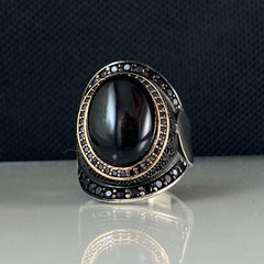 Onyx Gemstone 925 Sterling Silver Men Handmade Ring