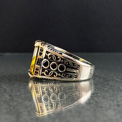 Citrine Stone 925 Sterling Silver Men Ring