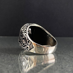 Black Onyx Stone 925 Sterling Silver Men Ring