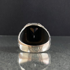 Black Onyx Stone 925 Sterling Silver Men Ring