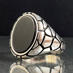 Onyx 925 Sterling Silver Ring For Men