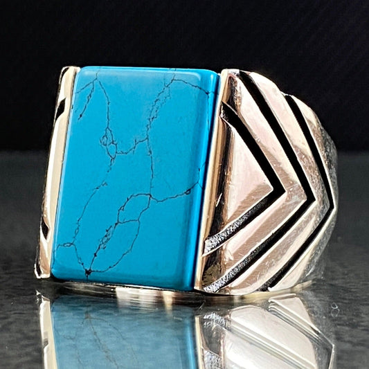 Turquoise 925 Silver Ring For Mens