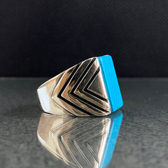 Turquoise 925 Silver Ring For Mens