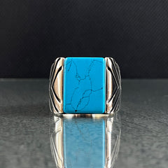 Turquoise 925 Silver Ring For Mens