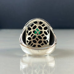 Green Agate Gemstone 925 Sterling Silver Men Ring