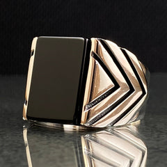 Onyx Gemstone 925 Silver Men Ring