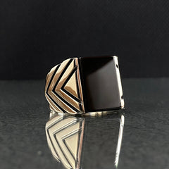 Onyx Gemstone 925 Silver Men Ring