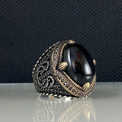 Onyx Gemstone 925 Sterling Silver Men Handmade Ring