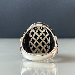 Black Onyx Gemstone 925 Solid Silver Men Ring