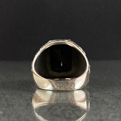 925 Silver Onyx Gemstone Men Ring