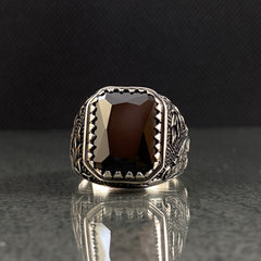 925 Silver Onyx Gemstone Men Ring