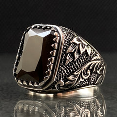 925 Silver Onyx Gemstone Men Ring