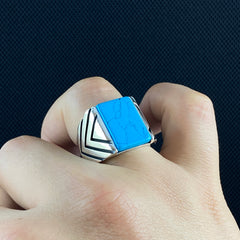 Turquoise 925 Silver Ring For Mens