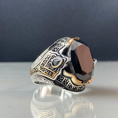 Black Onyx Gemstone 925 Sterling Silver Men Handmade Ring