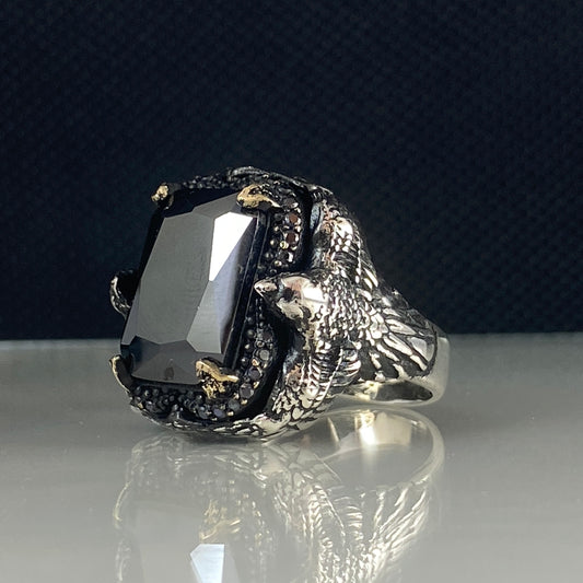 Black Onyx Gemstone 925 Sterling Silver Men Handmade Ring