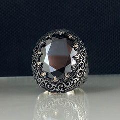 Classic Onyx Gemstone 925 Solid Silver Men Handmade Ring