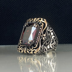 Ruby Gemstone 925 Sterling Silver Men Ring