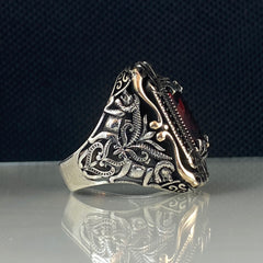 Ruby Gemstone 925 Sterling Silver Men Ring