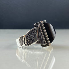 Onyx Gemstone 925 Sterling Silver Men Ring