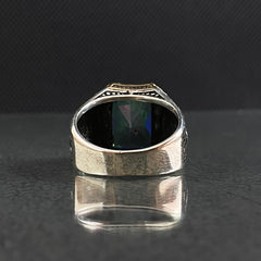 Mystic Topaz 925 Sterling Silver Men Ring