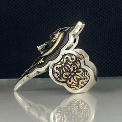 Lion Archer Thumb 925 Solid Silver Men Ring